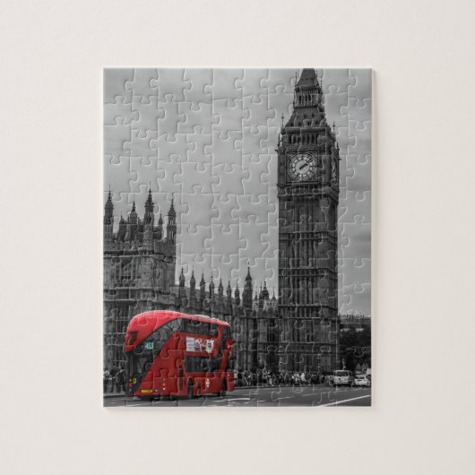 London Red Bus & Big Ben Art Travel Puzzle (Vertikal)