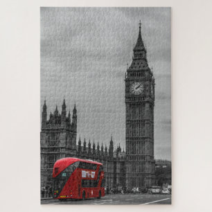 London Red Bus & Big Ben Art Travel Puzzle