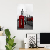 London Red Bus Big Ben Telefonbox Poster (Heimbüro)