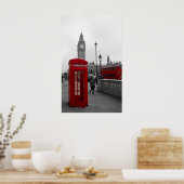 London Red Bus Big Ben Telefonbox Poster (Küche)