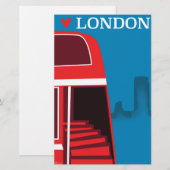 London Red Bus Briefpapier (Vorne/Hinten)