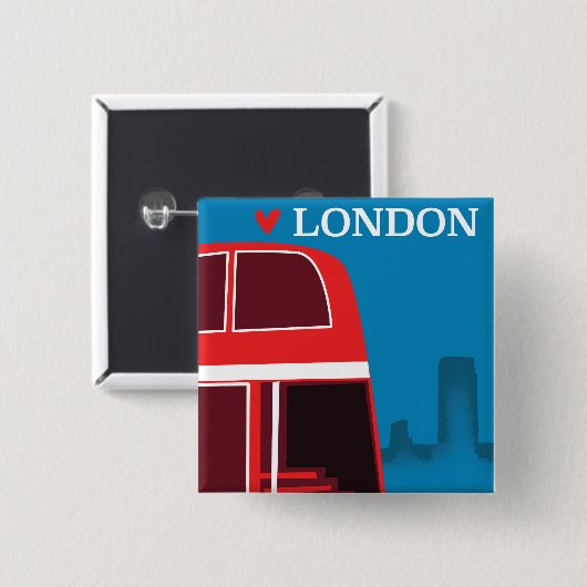 London Red Bus Button (Vorne & Hinten)