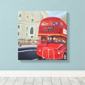 London Red Bus Canvas Print Leinwanddruck (Insitu (Holzboden))