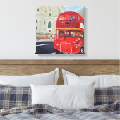 London Red Bus Canvas Print Leinwanddruck (Insitu (Schlafzimmer))