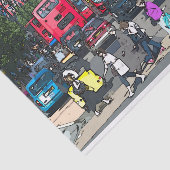 London Red Bus Comic Cartoon Street England Verein Seidenpapier (Ausschnitt)