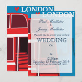London Red Bus Einladung (Vorne/Hinten)