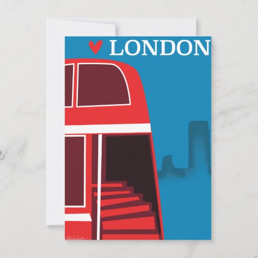 London Red Bus Einladung (Rückseite)