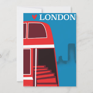 London Red Bus Einladung