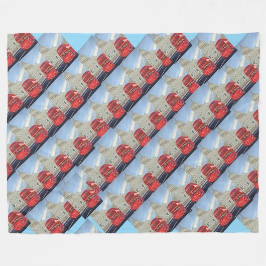 London Red Bus Fleece Blanket (Vorderseite (Horizontal))