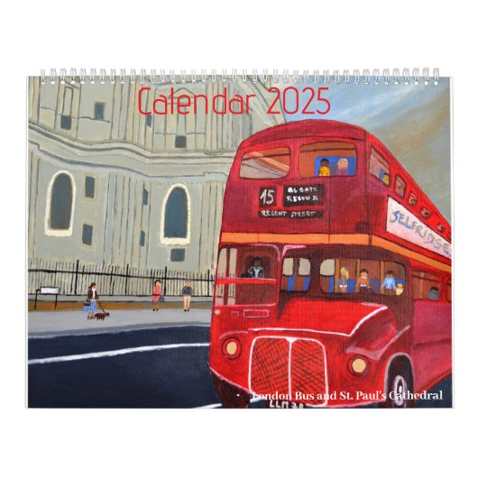 London Red Bus Large Calendar 2025 Kalender (Titelbild)