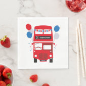 London Red Bus Personalisiert Birthday Paper Napki Serviette (Beispiel)