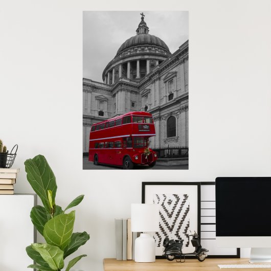 London Red Bus Poster (Heimbüro)