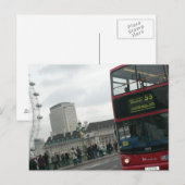 London Red Bus Postkarte (Vorne/Hinten)