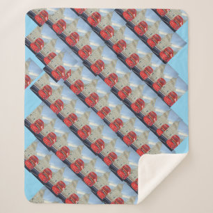 London Red Bus Sherpa Blanket Sherpadecke