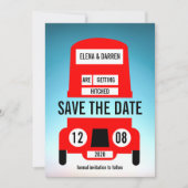 London Red Bus Wedding Save The Date (Vorderseite)