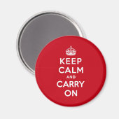 London Red Keep Calm und Carry On Magnet (Vorderseite/Rückseite)