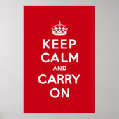 London Red Keep Calm und Carry On Poster (Vorne)