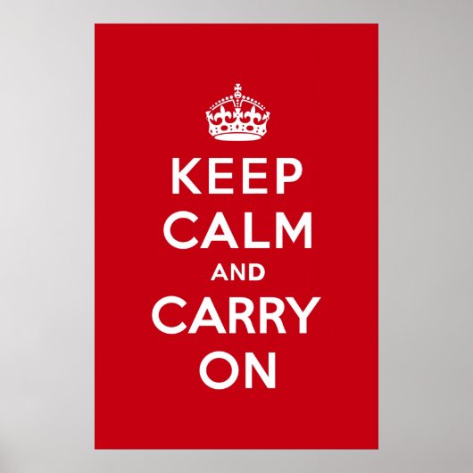London Red Keep Calm und Carry On Poster (Vorne)