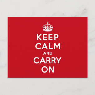 London Red Keep Calm und Carry On Postkarte