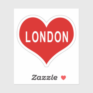 LONDON Red Liebe Heart Vinyl Sticker