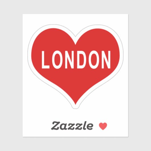 LONDON Red Liebe Heart Vinyl Sticker (Blatt)