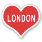 LONDON Red Liebe Heart Vinyl Sticker (Vorderseite)