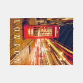 London Red Phone Booth, Car Lights Fleecedecke (Vorderseite (Horizontal))