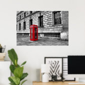 London Red Phone Box - Horizontales Poster (Heimbüro)