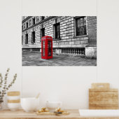 London Red Phone Box - Horizontales Poster (Küche)