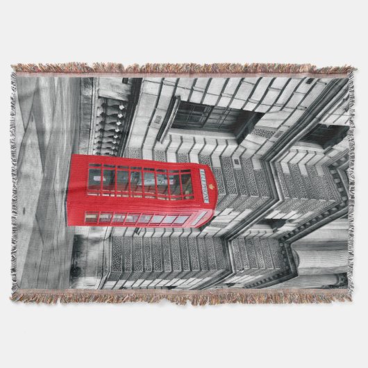 London Red Phone Box Throw Blanket Decke (Vorderseite)
