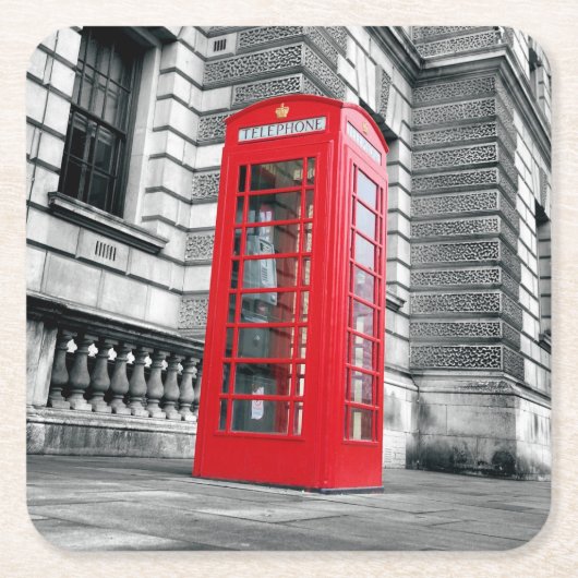 London Red Phone Box Untersetzer (Vorderseite)