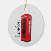 London Red Telefone Booth Illustration Ornament (Links)