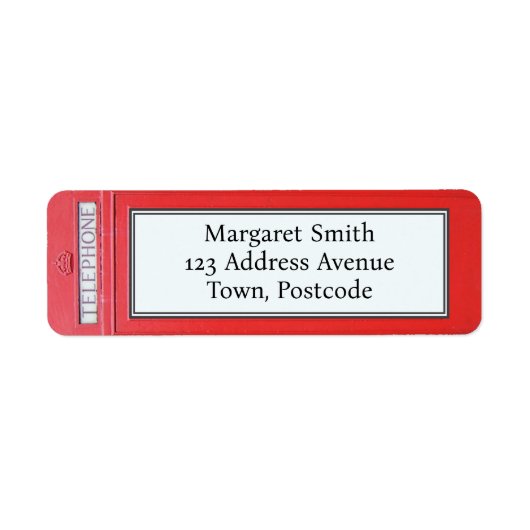 London Red Telefone Box Custom Rücksendeadresse (Vorne)