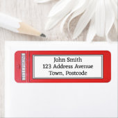 London Red Telefone Box Custom Rücksendeadresse (Insitu)