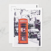 London, Red Telefone Box Wassercolor Postkarte (Vorne/Hinten)