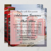 London Red Telefone Boxes, Fotografie Einladung (Vorne/Hinten)