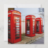 London Red Telefone Boxes, Fotografie Einladung (Rückseite)