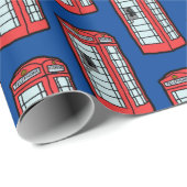 London Red Telefone Stand Iconic British Travel Geschenkpapier (Rolleneckpunkt)