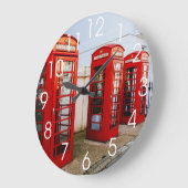 London Red Telephone Boxes Große Wanduhr (Winkel)