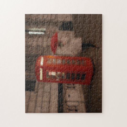 London - regnerischer Tagesrotes Puzzle (Vertikal)