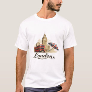 London Reise Grafik Herren T-Shirt 