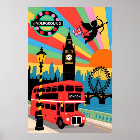 London Reise   Pop Art Poster (Vorne)