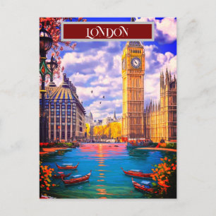 London Reise Postkarten Kunst, London Reise Kunst,