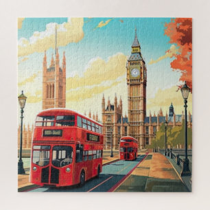 London Reise Postkarten Kunst, London Reise Kunst, Puzzle