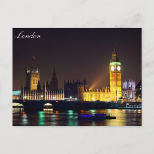 London River Big ben Post Card Postkarte