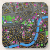 London Road Map Getränkeuntersetzer (Vorderseite)