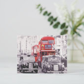 London, rote Busse und schwarze Kabinen Postkarte (Stehend Vorderseite)