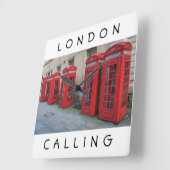 London Rote Telefonboxen Quadratwanduhr Quadratische Wanduhr (Winkel)