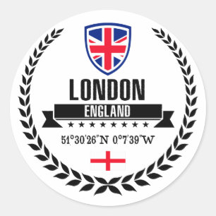 London Runder Aufkleber