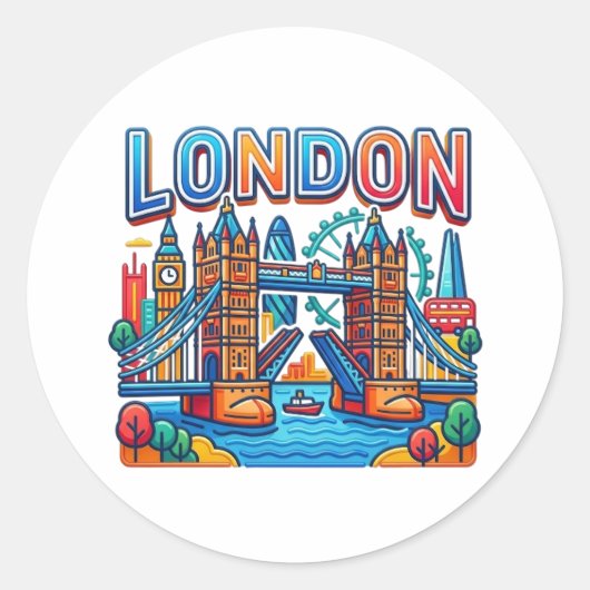 LONDON RUNDER AUFKLEBER (Vorderseite)